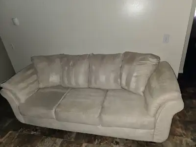 Suede Cream Couch, View more