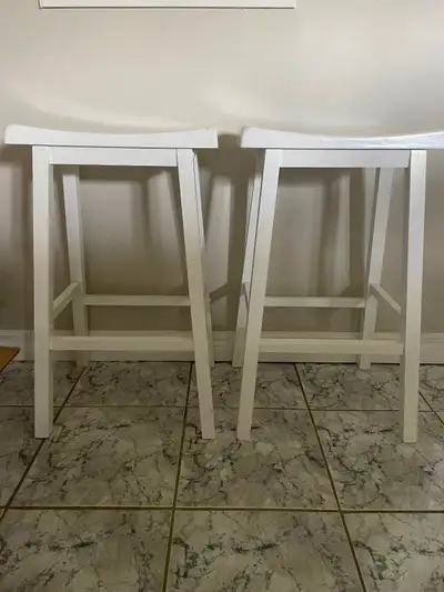 White Wooden Bar Stools 28”, View more