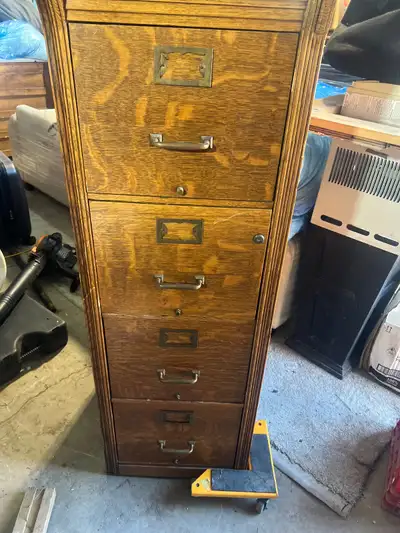 Oak filing cabinet, View more