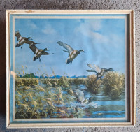 Four Richard E. Bishop vintage duck themed lithographs