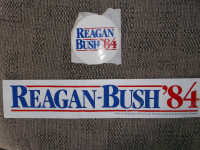 Vintage Political Items-Reagan/Bush 1984 Stickers/Button -More