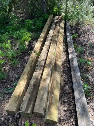 4 - 6” x 6” x 16’ Pressure Treated Lumber Posts, View more