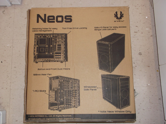 bitfenix neos window computer case. blue front panel. in System Components in City of Toronto