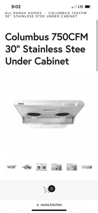 Brand New under Cabinet kitchen Range hood for wholesale.
