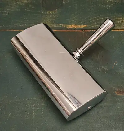 ANTIQUE FRENCH SILVER PLATED TABLE CRUMB BRUSH SWEEPER, View more