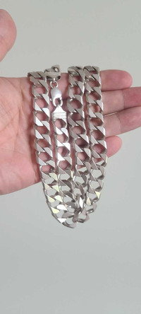 Silver chain necklace thick heavy