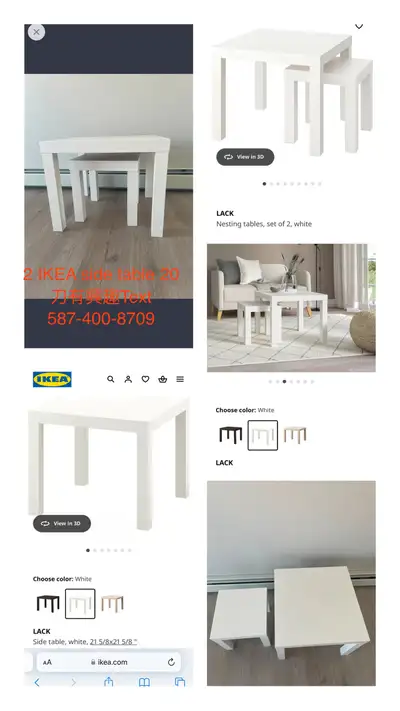 IKEA white side tables , View more