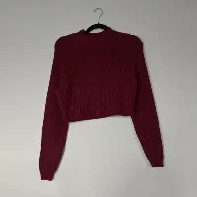 New Hollister Maroon Cropped Sweater , View more