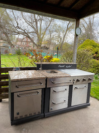 Outdoor Kitchen: fridge, sink, flat grill. Excellent Condition