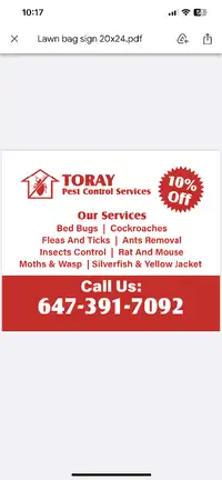 Pest control services for bedbugs, cockroaches, ants, wasps, etc