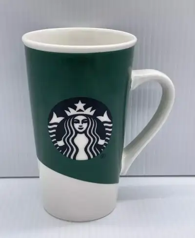2012 Starbucks Grande Ceramic TallLatte Mug 16 oz White w/ Green, View more