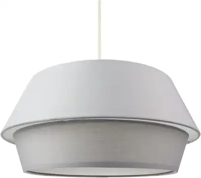 35cm Grey Linen Two-Tiered Lampshade, View more