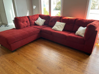 Red Sectional with pull out bed