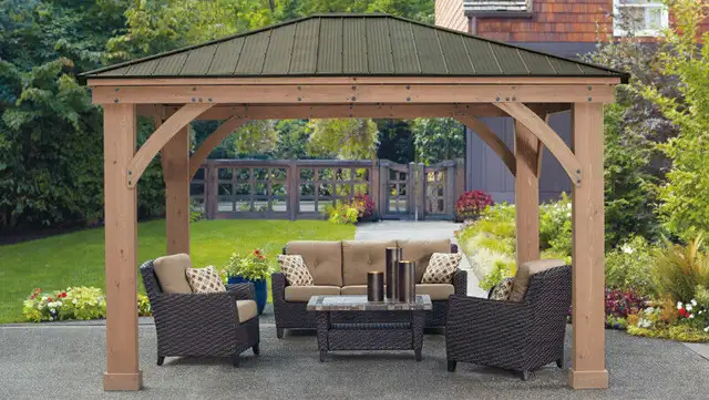 FLAT FEE -   12x12 Wood Gazebo Aluminum Roof WITH INSTALL