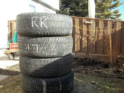 4 - Kumho all terrain tires. 245-70-16 (2) Tires are at 6 32nds and the other 2 are at (4) 32nds. Th...
