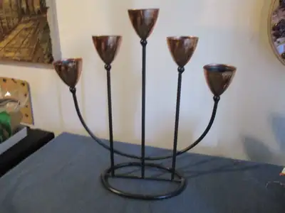 VINTAGE COPPER CANDLESTICK HOLDER-HOLDS 5 CANDLES-COLLECTIBLE!, View more