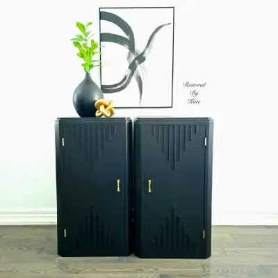 Pair of Mid Century Modern Bedside Tables/End Tables/Cabinets, View more