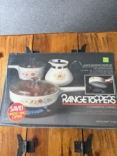 Vintage Rangetoppers Cookware By Corning. 5 Piece Wildflower, View more