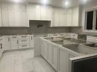 Kitchen cabinets (White, Wooden)