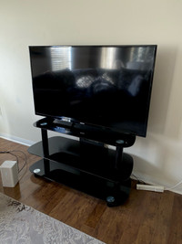 TV Stand - Black Glass (Holds 55” TV)