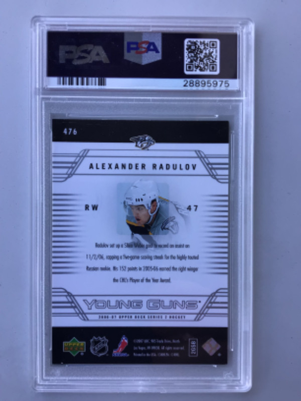 ALEXANDER RADULOV - 2006-07 Young Guns - ROOKIE - PSA 9, BGS 9.5 in Arts & Collectibles in City of Halifax - Image 3