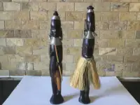 Ebony Wood Carvings of Traditional African Bushman Couple