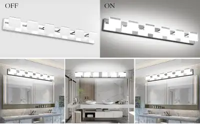 Ralbay LED Modern Stainless Steel Vanity Light 6-Light Bathroom, View more
