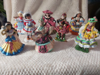 Vintage Set of 8 "Women of the World" Provincial Mold Ceramics!