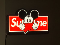 SUPREME Mickey Mouse light up sign/lamp