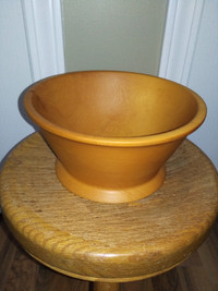 Nice Wood Turned Snack Bowl With 5" Diameter Base, 8" Diameter T