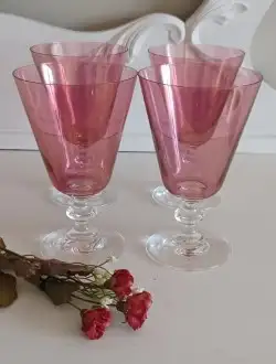 Cranberry Glass, Wine Glasses, set of 4, View more