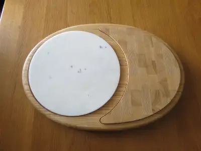 Beautiful extra large Legnoart wood and marble cheese board, View more