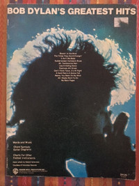 Bob Dylan's Greatest Hits Sheet Music 12 Songs Vocals Guitar &