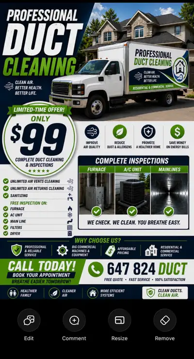 Air Duct Cleaning  $99, View more