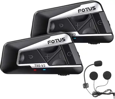 Fotus T9S-V3 Motorcycle Helmet Full Duplex Intercom BNIB Range of: 1400Meters. accommodates 3 Riders...