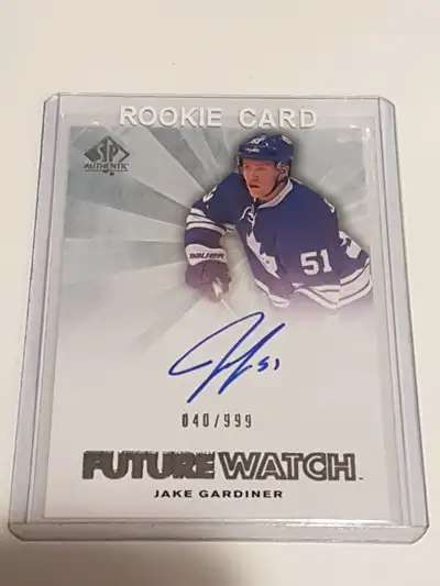 JAKE GARDINER ON-CARD SIGNED AUTOGRAPH GUARANTEED BY UPPER DECK. #040/999