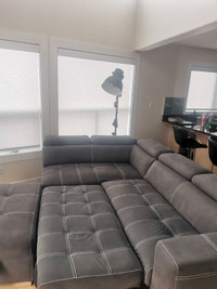 Grey pull out couch