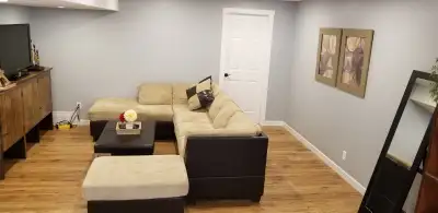 2 bedrooms available in our 3 bedroom basement suite. Fully furnished.Shared kitchen, living, washro...
