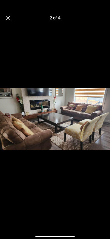 2 pieces 3seat set couch’s in Couches & Futons in Calgary