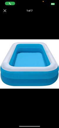Inflatable Swimming Pool – 120" x 72" x 18" Sturdy and Safe for 