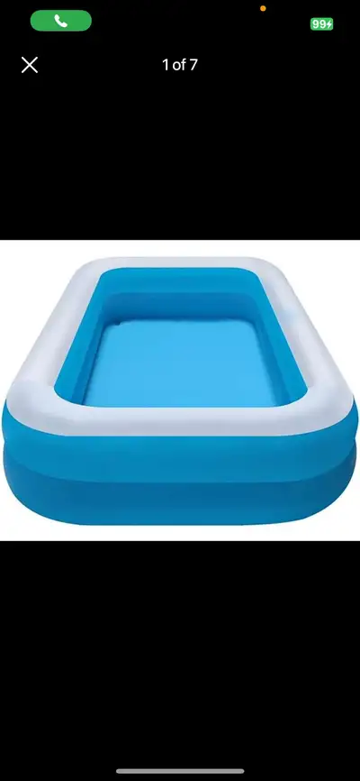 Inflatable Swimming Pool – 120" x 72" x 18" Sturdy and Safe for , View more
