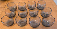 VINTAGE - GREY SMOKED ROLY POLY GLASSES