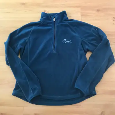 ROOTS Women's Half Zip Pullover Teal Green Fleece Size Medium, View more