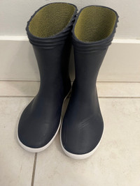 Toddler Navy Blue Rubber Boots, size 8-9