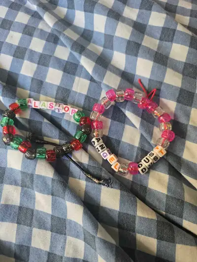 2 hazbin hotel bracelets!! Can ship but buyer pays shipping!! Can do bundles!! Message if interested...