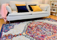 Gorgeous Colourful Area Rug with Floral Pattern in New Condition