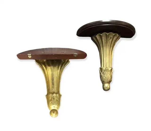 Pair of Florentine Wood and Metal Ornate Wall Sconces, Shelves in Arts & Collectibles in Oshawa / Durham Region - Image 5