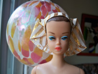 1st-issue "Fashion Queen" Barbie, 3 Wigs & Stand (Mattel, 1963)
