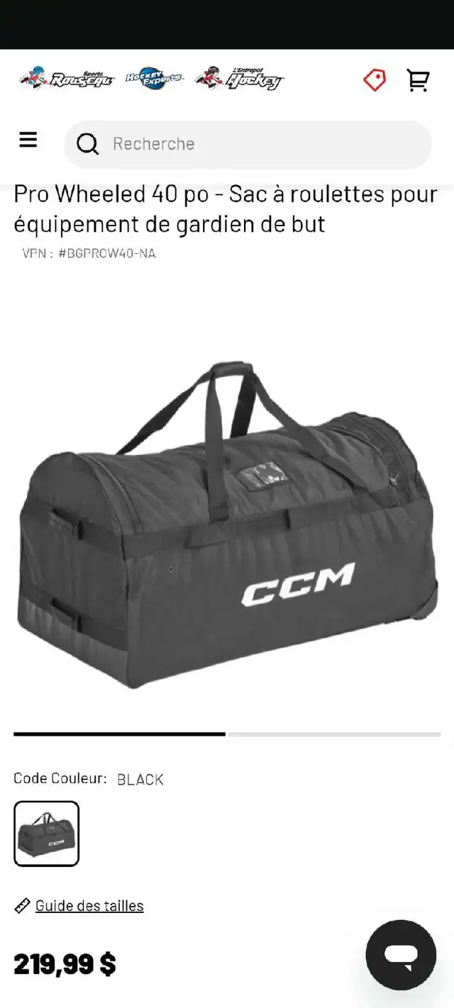 Sac hockey Gardien de but CCM in Hockey in City of Montréal - Image 6