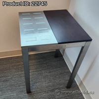 Metal and Espresso Wood Side End Table